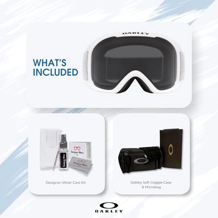 Oakley O-Frame 2.0 Pro M OO7125 Matte White w/Dark Grey Ski Goggles For Men For Women + Bundle Accessory Leash Kit, Microfiber Pouch by Oakley - Image 3