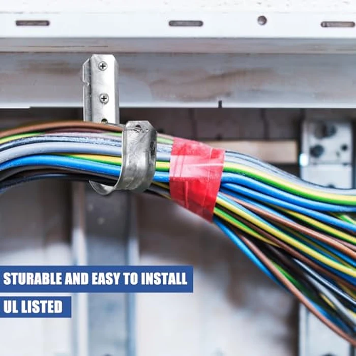 MBJZSL 2-Inch 100 Pcs Cable Support, J Hooks Heavy Duty Galvanized Steel Cable Hooks Wire Management J Hooks for Attaching Wall Mounting to Vertical Surfaces, Silver by MBJZSL - Image 4