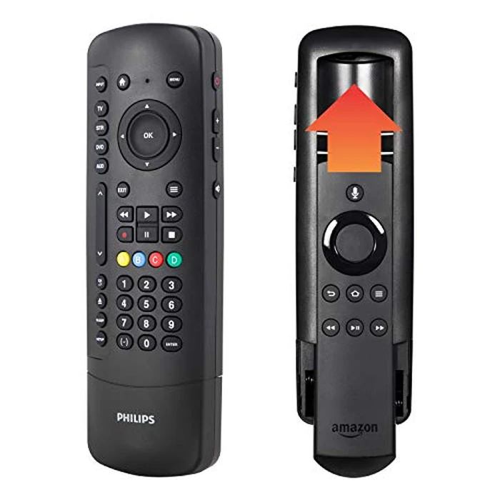 Universal Remote Control with Fire TV Slide-in Cradle for use with Samsung, Vizio, LG, Sony, Sharp, Apple TV, TCL, Smart TVs, Streaming Players, Blu-ray, 4-Device, SRP2024R/27 by Philips by Philips - Used - Very Good condition - CA$20.13