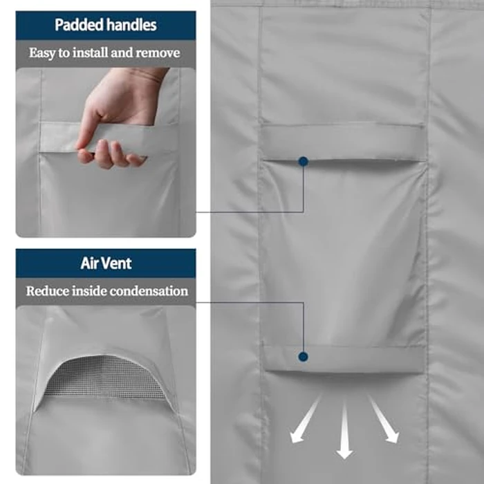 Easy-Going Rectangle Patio Furniture Cover Waterproof Outdoor Dining Table and Chair Cover Anti-UV Outside Sectional Sofa Set Covers (110"L x 84"W x 28"H, Grey) by Easy-Going - Image 6