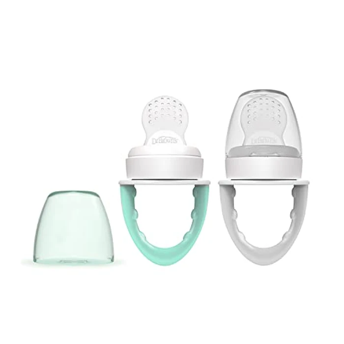 Dr. Brown's Fresh First Silicone Feeder, Mint & Grey, 2 Count by Dr. Brown's - Used - Like New condition - US$8.35