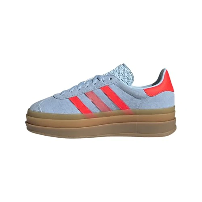 adidas Unisex Gazelle Bold J Clear skySolar red/Gold met. 7 US by adidas - Used - Very Good condition - US$24.00