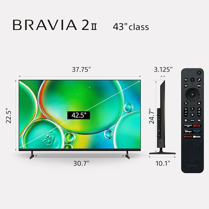 Sony BRAVIA 2 II 43 Inch 4K Ultra HD LED Smart TV with Google TV and Exclusive Features for PlayStation(R)5 (K-43S20M2) by Sony - Image 3