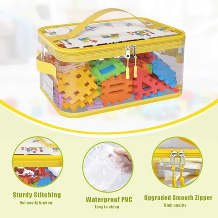 8 Packs Large Toy Storage Bags with Labels, Reusable Clear PVC Board Game Storage, Travel Waterproof Toy Organizer Bags with Name Tag and Manual Pocket for Building Blocks, Puzzle, Kids Books by Shcsdr - Image 7