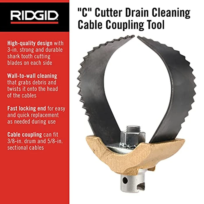 RIDGID 52822 Model T-232 H-D 3" "C" Cutter Cable Coupling Drain Cleaning Tool by RIDGID - Image 2