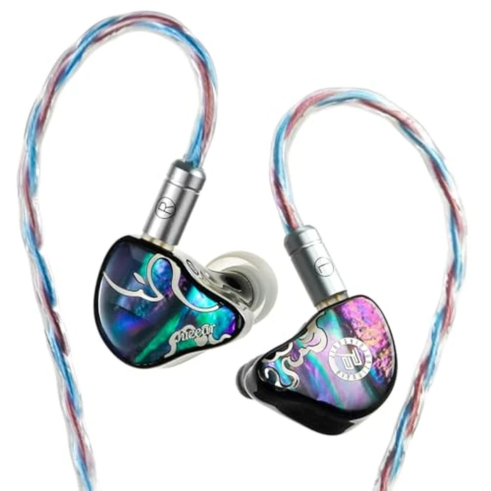 HiFiGo IEMs Juzear x Z Reviews Defiant in Ear Monitor, 1DD +3BA Hybrid Drivers Earphone, HiFi Wired Gaming IEM Earbuds with Detachable Cable for Musician Audiophile Gamer (Rainbow) by HiFiGo - Used - Like New condition - US$88.20