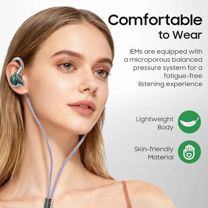 HiFiGo IEMs Juzear x Z Reviews Defiant in Ear Monitor, 1DD +3BA Hybrid Drivers Earphone, HiFi Wired Gaming IEM Earbuds with Detachable Cable for Musician Audiophile Gamer (Rainbow) by HiFiGo - Image 5