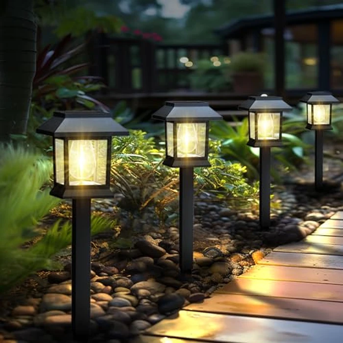 Greluna Solar Lights Outdoor,12 Pack 3000K Waterproof Auto On/Off Solar Pathway Lights for Your Garden, Landscape, Path, Yard, Patio, Driveway,Walkway Decor by Greluna - Used - Like New condition - US$34.17