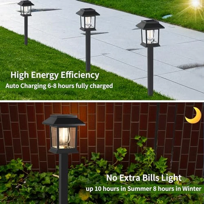 Greluna Solar Lights Outdoor,12 Pack 3000K Waterproof Auto On/Off Solar Pathway Lights for Your Garden, Landscape, Path, Yard, Patio, Driveway,Walkway Decor by Greluna - Image 3