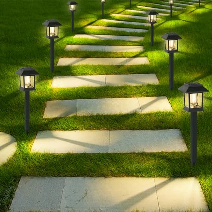 Greluna Solar Lights Outdoor,12 Pack 3000K Waterproof Auto On/Off Solar Pathway Lights for Your Garden, Landscape, Path, Yard, Patio, Driveway,Walkway Decor by Greluna - Image 6
