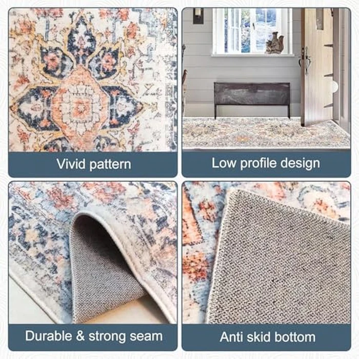 Grosrues Hallway Runner Rug 2'x8' - Washable Non-Slip Entryway Rug, Water Absorbent Indoor Carpet Mat for Kitchen, Laundry, Bedroom & Entrance Areas by Grosrues - Image 5