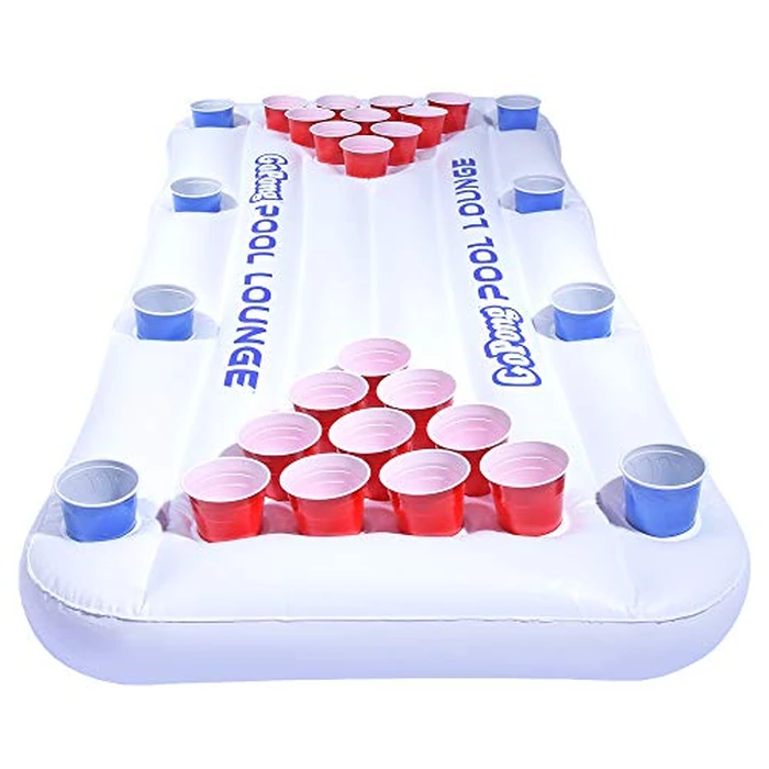 GoPong Pool Lounge Beer Pong Inflatable with Social Floating, White by GoPong - Image 2