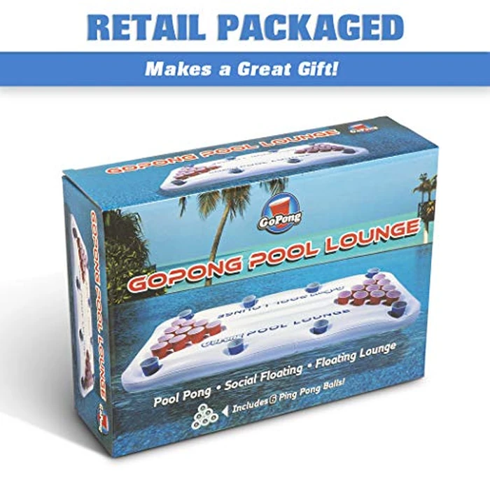GoPong Pool Lounge Beer Pong Inflatable with Social Floating, White by GoPong - Image 7