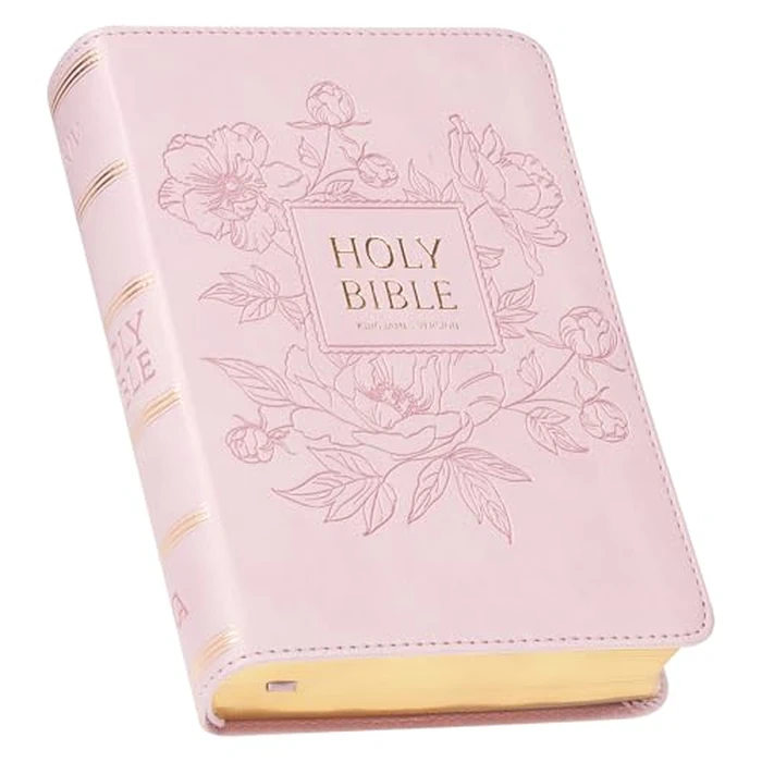 KJV Holy Bible, Compact Large Print Faux Leather Red Letter Edition Ribbon Marker, King James Version, Ballet Pink (KJV Compact LP Editions) by Christian Art Gifts - Used - Like New condition - US$46.78