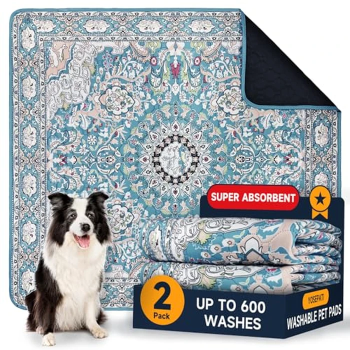 Washable Pee Pads for Dogs 2 Pack, Puppy Pads with Pheromones, 2026 Upgraded PuppyPad 18" x 24" Waterproof Non-Slip Reusable Puppy Pad with Fast Absorbent,Leakproof Whelping Pads for Pet Housebreaking by YOSEPATI - Used - Acceptable condition - CA$16.79