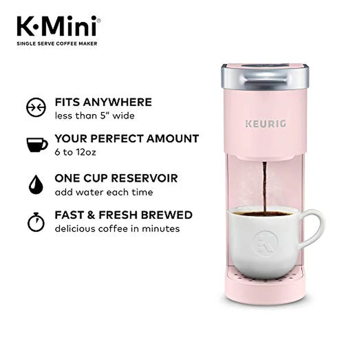 Keurig K-Mini Coffee Maker, Single Serve K-Cup Pod Coffee Brewer, 6 to 12 oz. Brew Sizes, Dusty Rose by Keurig - Image 2