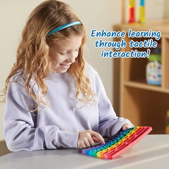 hand2mind Rainbow Fraction Sensory Bubble Popper, Push Pop Fidget Toys for Kids, Fraction Manipulatives, Montessori Math Materials, Fine Motor Toys, Calm Down Corner Supplies, Fidgets for Classroom by hand2mind - Image 5