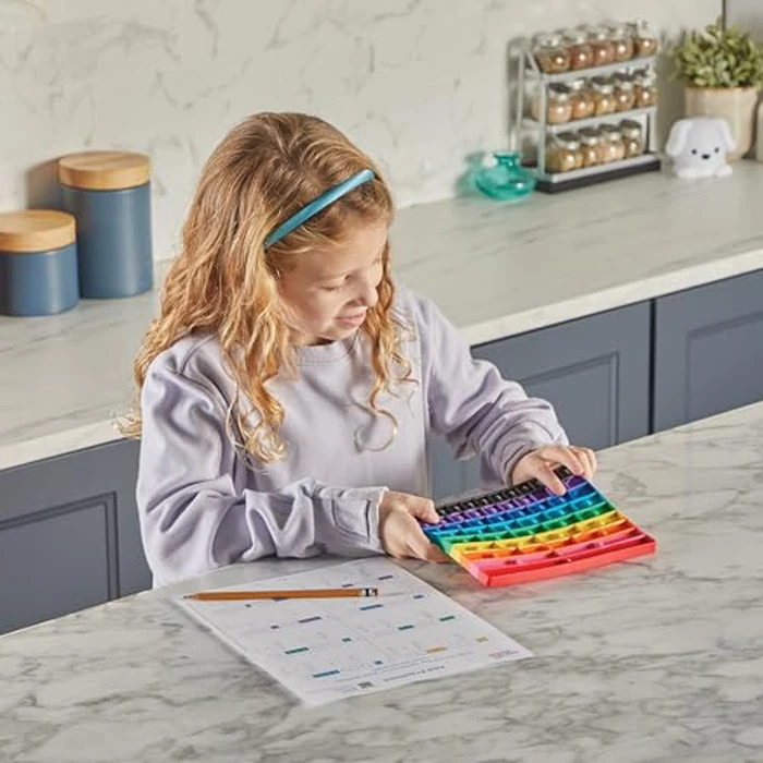 hand2mind Rainbow Fraction Sensory Bubble Popper, Push Pop Fidget Toys for Kids, Fraction Manipulatives, Montessori Math Materials, Fine Motor Toys, Calm Down Corner Supplies, Fidgets for Classroom by hand2mind - Image 6