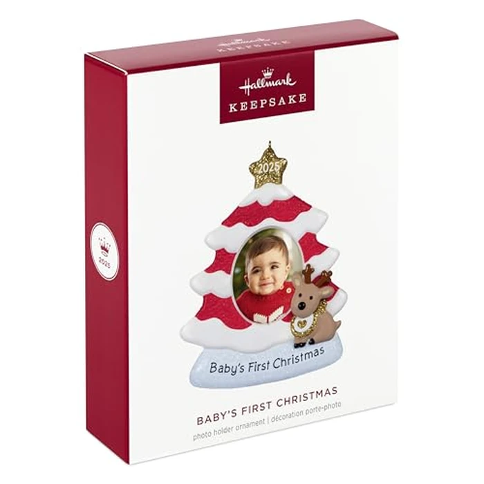 Hallmark Keepsake Christmas Ornament 2025, Baby's First Christmas Red and White Tree 2025 Photo Frame by Hallmark Keepsake - Image 7