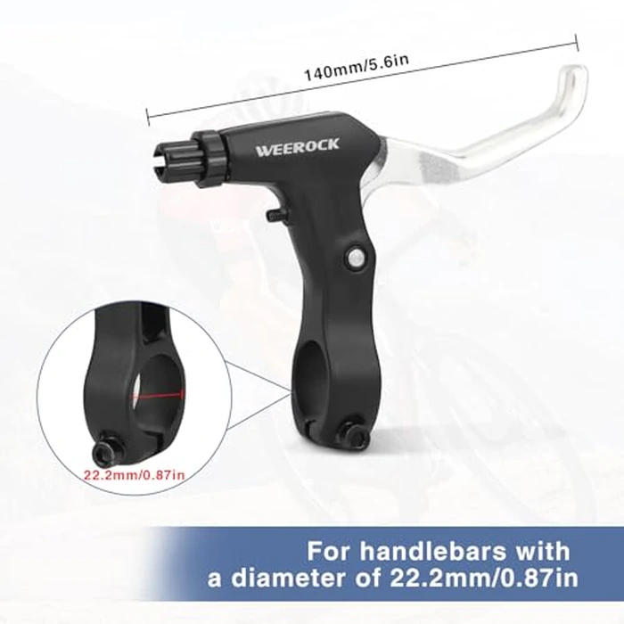 WEEROCK Bike Calip Brake Set, Front and Rear C Brake Sets, Rim Brake Set with Aluminium Alloy Brake levers, Bike Cables for Kids Bikes, BMX, Beach Bike, Commuter Bike, Silvery by WEEROCK - Image 3