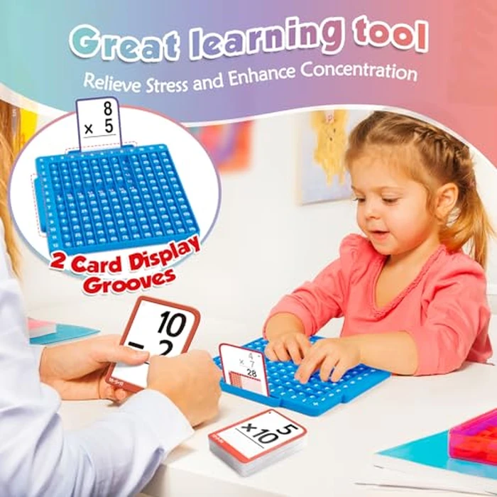 Torlam Math Flash Cards + Math Board, Multiplication Flash Card Times Table Chart, Math Manipulatives Division, Addition, Subtraction Games Toys for Kids, 1st, 2nd, 3rd, 4th, 5th, 6th Grade by Torlam - Image 3