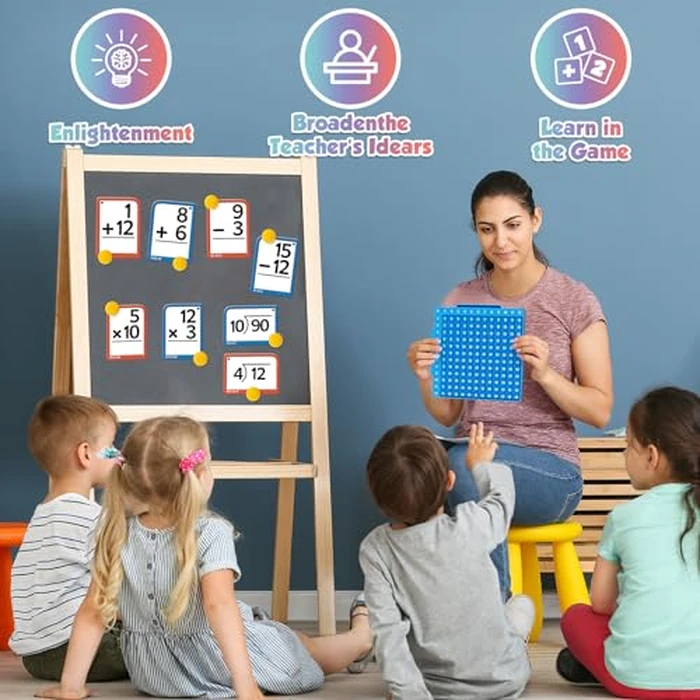 Torlam Math Flash Cards + Math Board, Multiplication Flash Card Times Table Chart, Math Manipulatives Division, Addition, Subtraction Games Toys for Kids, 1st, 2nd, 3rd, 4th, 5th, 6th Grade by Torlam - Image 4