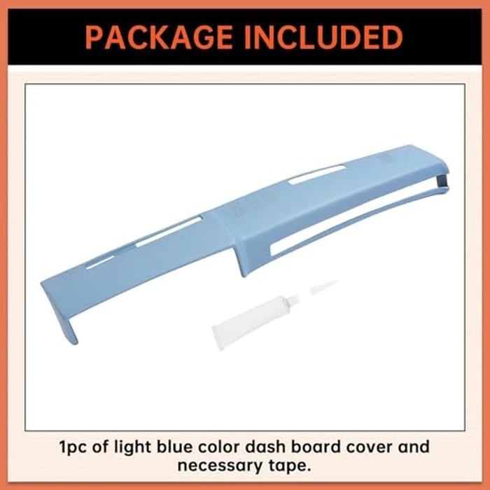 ECOTRIC Dashboard Cover Compatible with 1981-1991 Chevy Chevrolet GMC C/K/R/V Truck/SUV/Pickup/Car Interior Dash Pad Cap Plastic Light Blue by ECOTRIC - Image 5