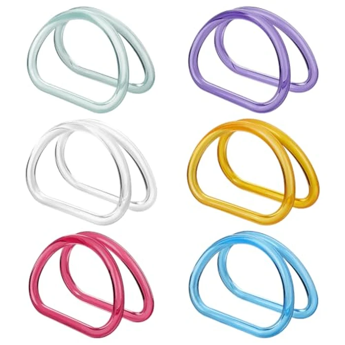 PH PandaHall 12pcs Resin Purse Handles, Small D Shape Bag Handle Replacement Decorative Purse Handles for Crochet Bags Macrame Handbags Straws Beach Bags Making, 6 Color, 4.8x3.5 inch by PH PandaHall - Used - Very Good condition - US$14.04