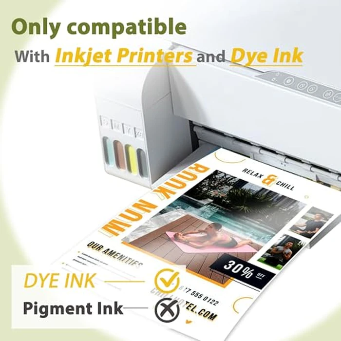 Koala Double Sided Glossy Inkjet Brochure Paper 8.5X11 Inches Thin 37lb 140gsm 100 sheets for Inkjet Printer Dye Ink for Photo Flyer Calendar Magazine Printing by KOALA PAPER - Image 3