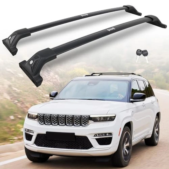 Snailfly 330 LBS Lockable Roof Rack Cross Bars Fit for Jeep Grand Cherokee L 2021-2026 & Grand Cherokee WL 2022-2025 2026, Aluminum Crossbars, Rooftop Luggage Cargo Carrier Accessories for Kayak Bike by Snailfly - Used - Good condition