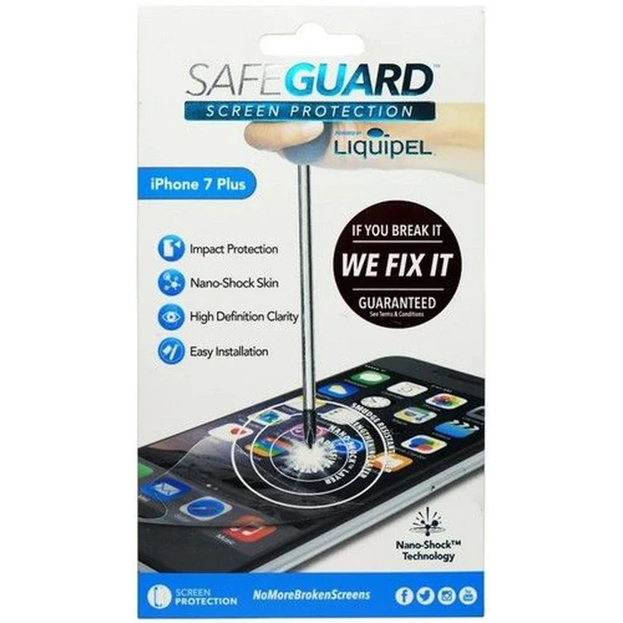 Liquipel Safeguard LITE Screen Protector for Apple iPhone 7 Plus - Clear by Liquipel - Refurbished - Brand New condition