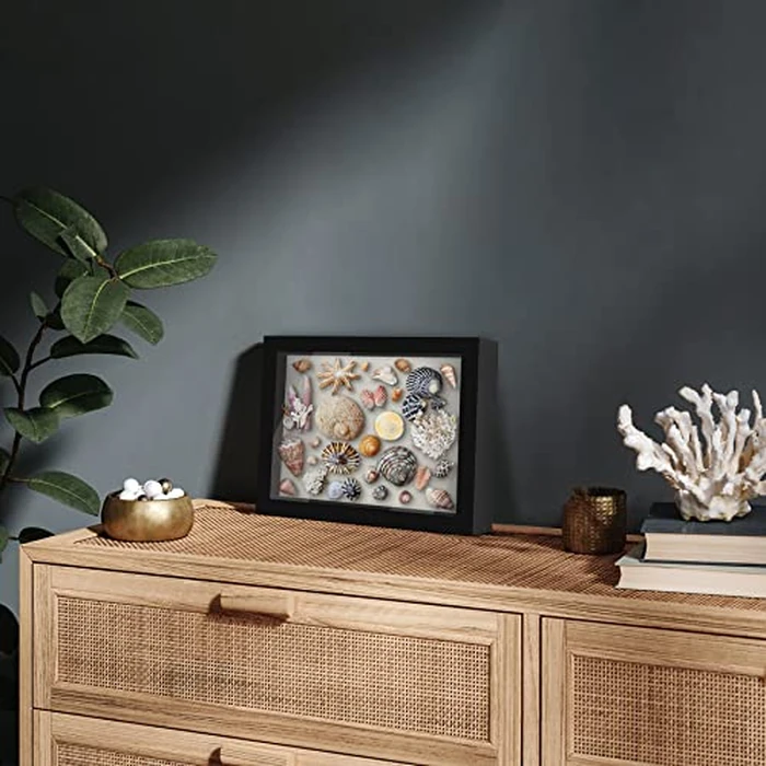 Americanflat 8x10 Shadow Box Frame with Shatter-Resistant Glass - Silhouette Collection - Large Shadow Box Display Case for Tabletop and Wall Display - Black with Soft Felt Back by Americanflat - Image 5