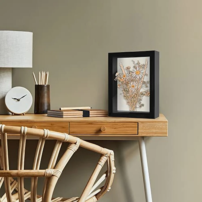 Americanflat 8x10 Shadow Box Frame with Shatter-Resistant Glass - Silhouette Collection - Large Shadow Box Display Case for Tabletop and Wall Display - Black with Soft Felt Back by Americanflat - Image 8