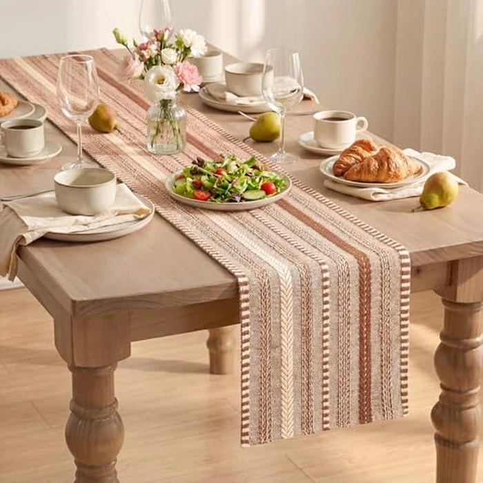 Artoid Mode Caramel Farmhouse Woven Table Runner, Seasonal Holiday Rustic Kitchen Dining Table Decoration for Home Party Decor 12x72 Inch by Artoid Mode - Image 8