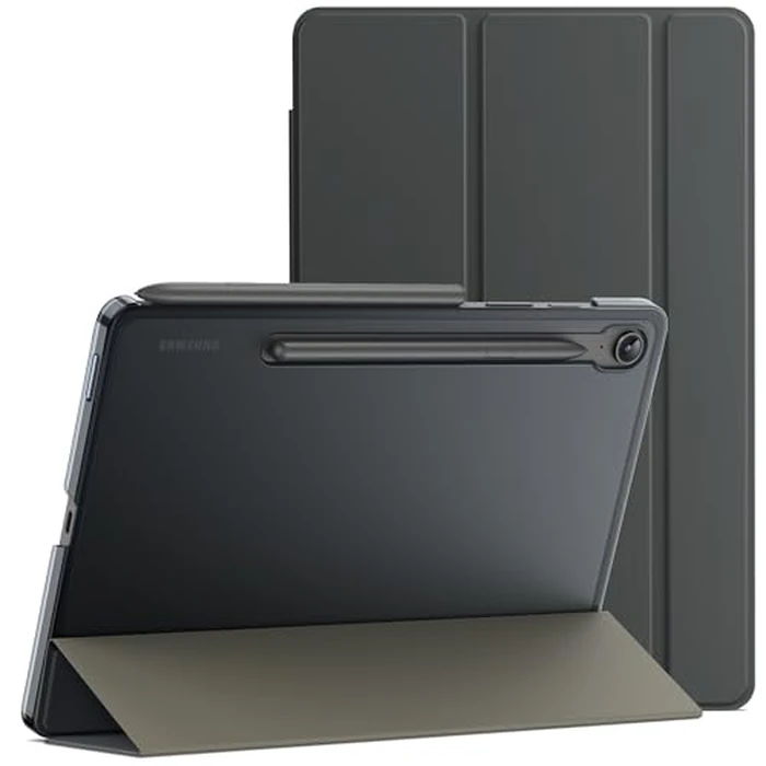 JETech Case for Samsung Galaxy Tab S10 Lite / S10 FE / S9 FE 10.9-Inch, Slim Translucent Back Tri-Fold Stand Protective Tablet Cover, Support S Pen Charging, Auto Wake/Sleep (Grey) by JETech - Image 1