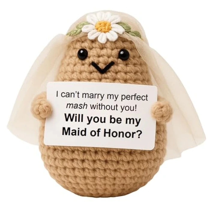 M.O.Q. Bridesmaid Proposal Wedding Party Will You Be My Bridesmaid Maid of Honor Positive Potato Gifts Ideas, Bachelorette, Small Cute Stuff Things, Handmade Crochet (Maid of Honor) by M.O.Q. - Used - Like New condition - US$13.87