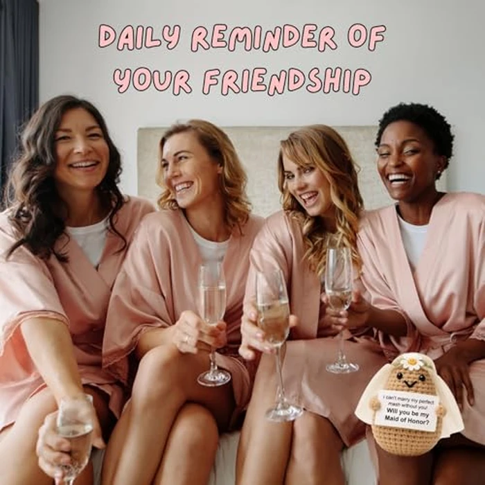 M.O.Q. Bridesmaid Proposal Wedding Party Will You Be My Bridesmaid Maid of Honor Positive Potato Gifts Ideas, Bachelorette, Small Cute Stuff Things, Handmade Crochet (Maid of Honor) by M.O.Q. - Image 4