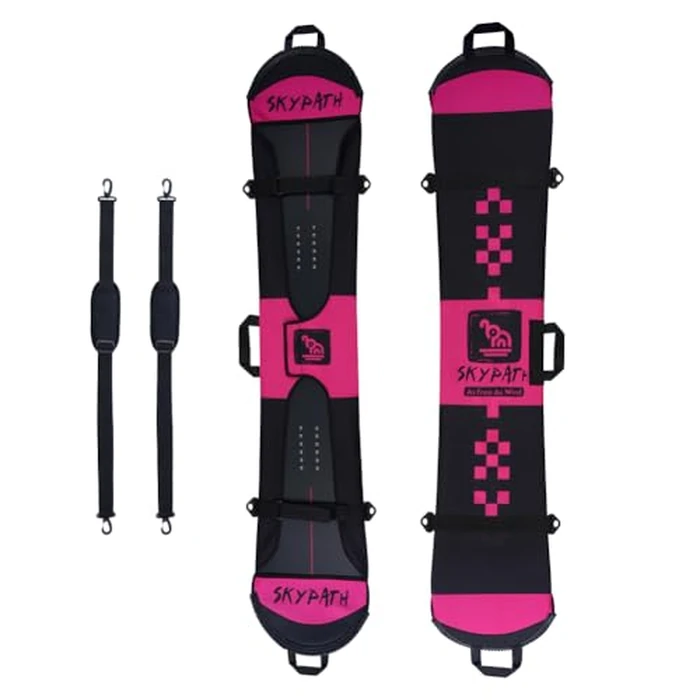 SkyPath Snowboard Cover Sleeve Case with Rubber Bumpers Adjustable Soft Cover with Detachable Double Shoulder Straps (Pink, L-5'3''-5'7'') by SkyPath - Used - Very Good condition