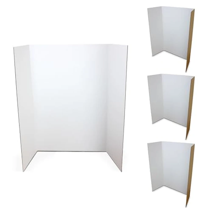 Flipside Products 36” x 48” Project Boards for Presentations, Science Fair, School Projects, Event Displays and Trifold Picture Board, Proudly Made in USA - White - 4 Pack by Flipside Products - Used - Acceptable condition - US$20.26