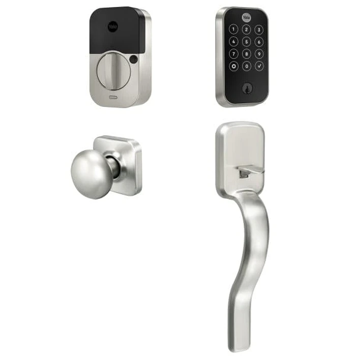 Yale Assure Lock 2 Touch Deadbolt, Satin Nickel Keyed Smart Entry Door Lock with Ridgefield Handle and Wi-Fi Connected Touchscreen Keypad and Fingerprint Scanner for Code Entry, B-YRD420-F-WF1-RX-619 by Yale - Used - Very Good condition - CA$392.47