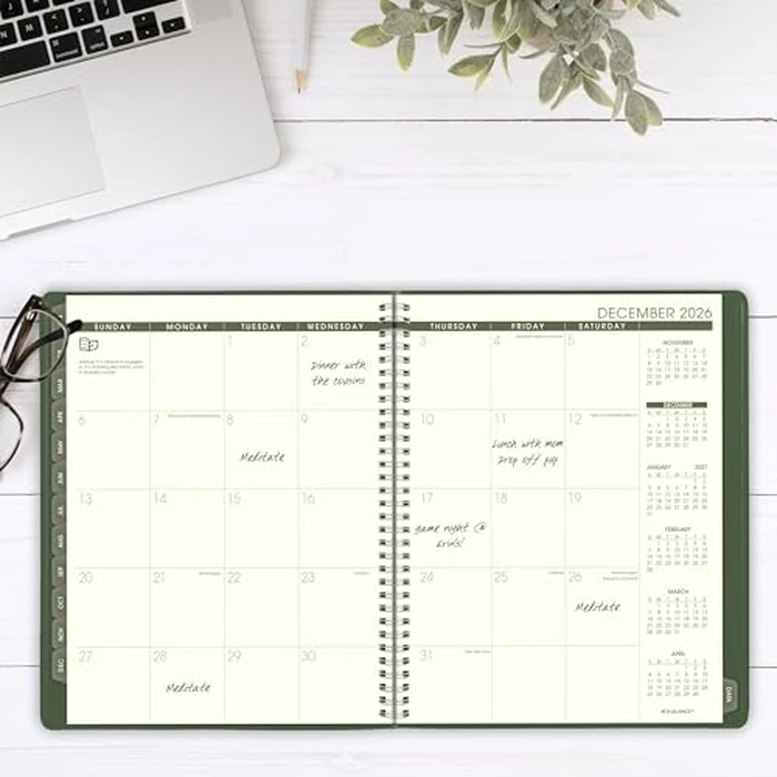 AT-A-GLANCE 2026 Appointment Book Planner, Weekly & Monthly, 8-1/4" x 11", Large, Quarter-Hourly, Recycled, Green (70950G6026) by AT-A-GLANCE - Image 3