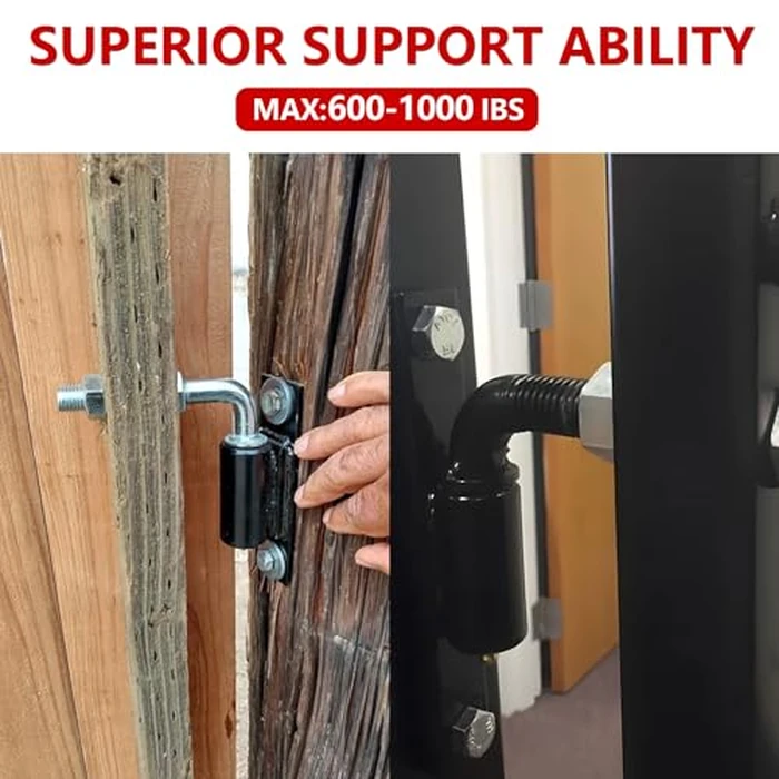 2 Pack J-Bolt Gate Hinge with Plate, Heavy Duty Welded Hinge for Doors, Driveway Gates for Welding on Larger Iron or Steel Gates (Type A-5/8'') by GGTOSPA - Image 2