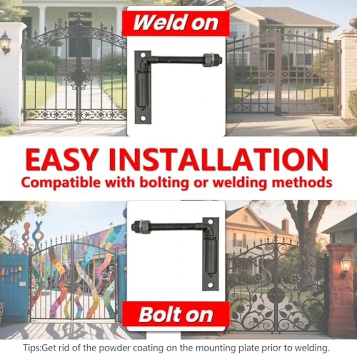2 Pack J-Bolt Gate Hinge with Plate, Heavy Duty Welded Hinge for Doors, Driveway Gates for Welding on Larger Iron or Steel Gates (Type A-5/8'') by GGTOSPA - Image 4