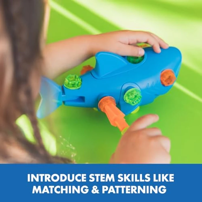 Educational Insights Design & Drill(R) Shark - Take Apart Toy, 13 Pieces, Kid-Friendly Screwdriver, Toddler STEM Toy, Gift for Ages 3+ by Educational Insights - Image 4