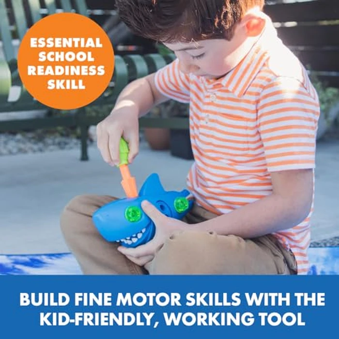 Educational Insights Design & Drill(R) Shark - Take Apart Toy, 13 Pieces, Kid-Friendly Screwdriver, Toddler STEM Toy, Gift for Ages 3+ by Educational Insights - Image 5