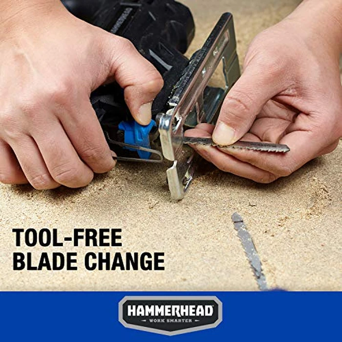 Hammerhead 4.8-Amp 3/4 Inch Jig Saw with 2pcs Wood Cutting Blades, Variable Speed and Orbital Function - HAJS048 by Hammerhead - Image 6