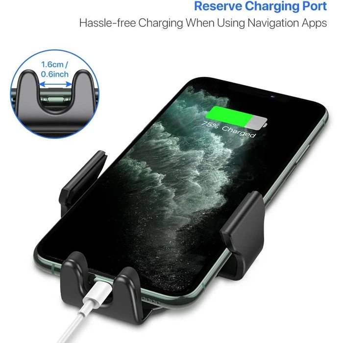 Miracase Phone Holders for Your Car with Metal Hook Clip, Air Vent Cell Phone Car Mount, Hands Free Universal Automobile Cradle Fit for iPhone Android and All Smartphones, Classic Black by Miracase - Image 6