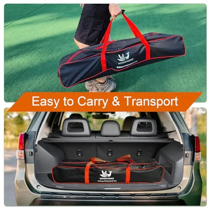 Portable Pickleball Net, Regulation Size 22FT and 11FT Half Court 2-in-1 Pickle Ball Net with 2 Pickleballs and Carry Bag for Driveway, Backyard, Street, Weather Resistance Steady Steel Frame by Hoverphenix - Image 6