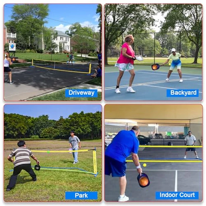 Portable Pickleball Net, Regulation Size 22FT and 11FT Half Court 2-in-1 Pickle Ball Net with 2 Pickleballs and Carry Bag for Driveway, Backyard, Street, Weather Resistance Steady Steel Frame by Hoverphenix - Image 7