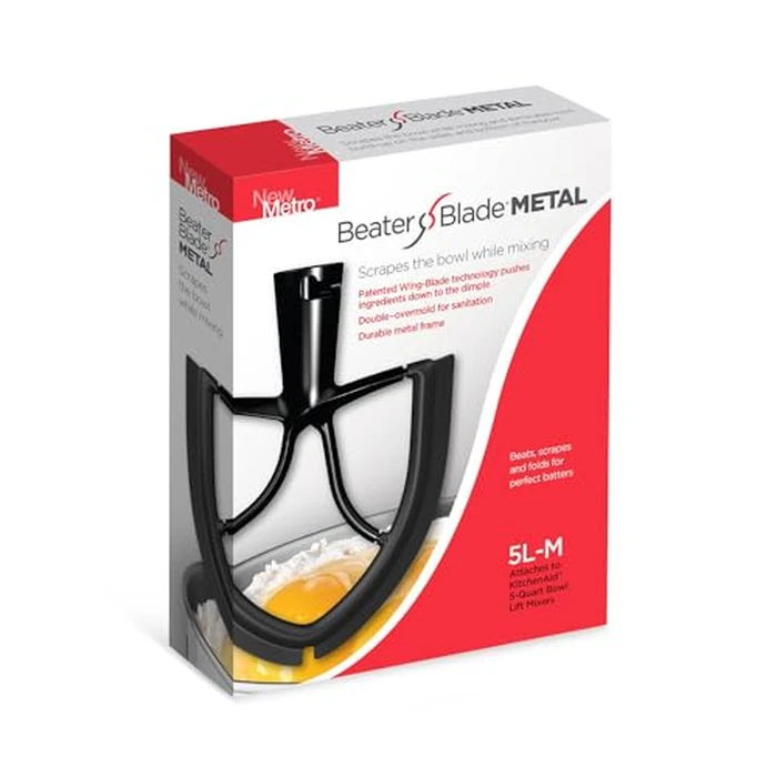 New Metro Design 5L-M Beater Blade METAL, Compatible With Most KitchenAid 5 Quart Bowl-Lift Stand Mixers, Black by New Metro Design - Used - Acceptable condition - CA$23.36